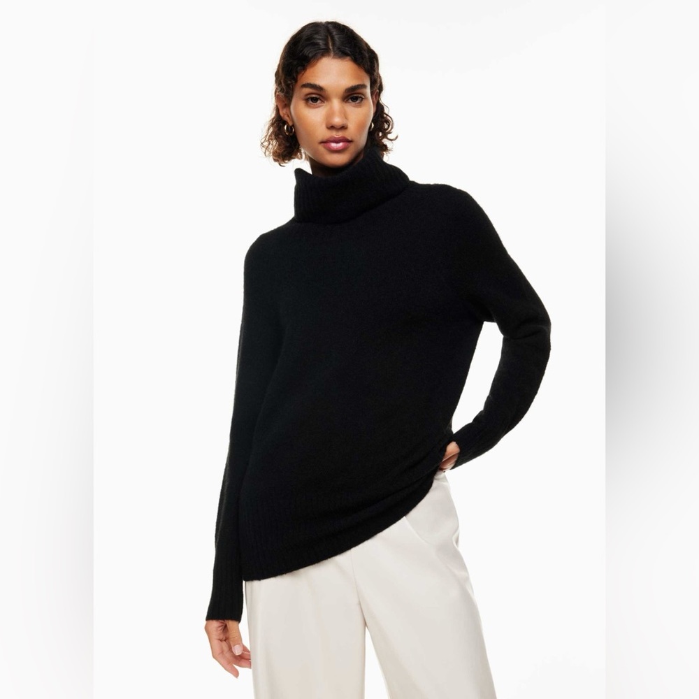 Aritzia Plutarch Turtleneck Sweater in Heather Black NWT